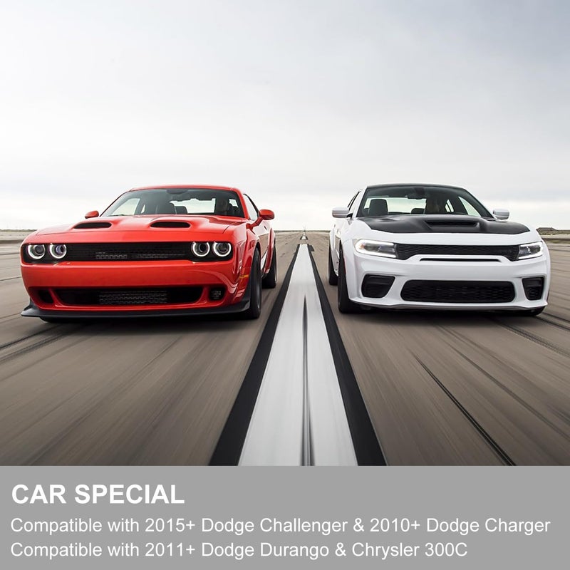 Jimen غطاء زر مفتاح المصابيح الأمامية (ألياف كربونية حمراء) ل دودج تشالنجر 2015+، ل دودج تشارجر 2010+، ل دودج دورانجو 2011+ - Image 2